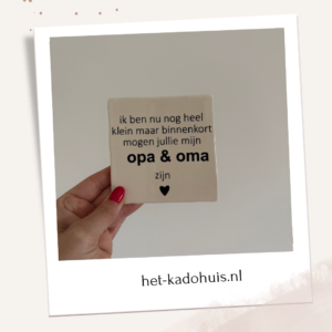 Tegel 'Binnenkort Opa en oma'